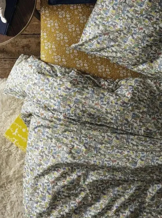 Twin - Size Sheet Sets with a Pillow ProtectorFitted Sheet Made With Liberty Fabric CAPEL MUSTARD Twin - Size Sheet Sets with a Pillow ProtectorFitted Sheet Made With Liberty Fabric CAPEL MUSTARD