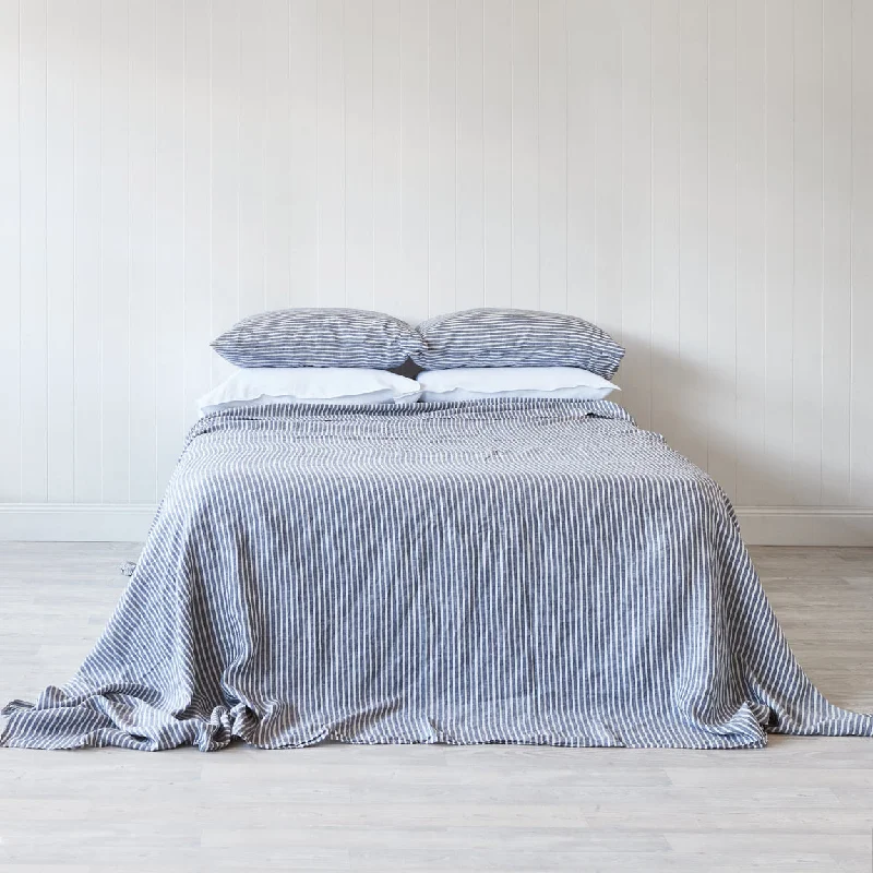 Hypoallergenic Silk Sheets for Sensitive SleepersOcean Stripe Flat Sheet