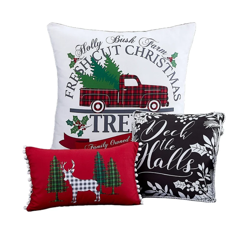 Cotton Pillows for Natural ComfortMerry Town 3-Piece Throw Pillow Set