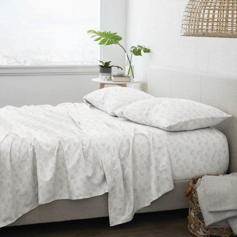 Rayon - Cotton Sheets for a Breathable and Soft BlendBecky Cameron Premium Flower Bunch 4 Piece Flannel Bed Sheet Set Rayon - Cotton Sheets for a Breathable and Soft BlendBecky Cameron Premium Flower Bunch 4 Piece Flannel Bed Sheet Set