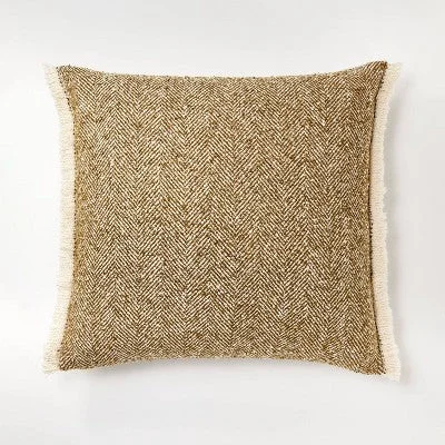 Kids Pillows with Fun DesignsOpen Box - Oversized Herringbone with Frayed Edges Square Throw Pillow Brown/Cream - Threshold designed with Studio McGee Kids Pillows with Fun DesignsOpen Box - Oversized Herringbone with Frayed Edges Square Throw Pillow Brown/Cream - Threshold designed with Studio McGee