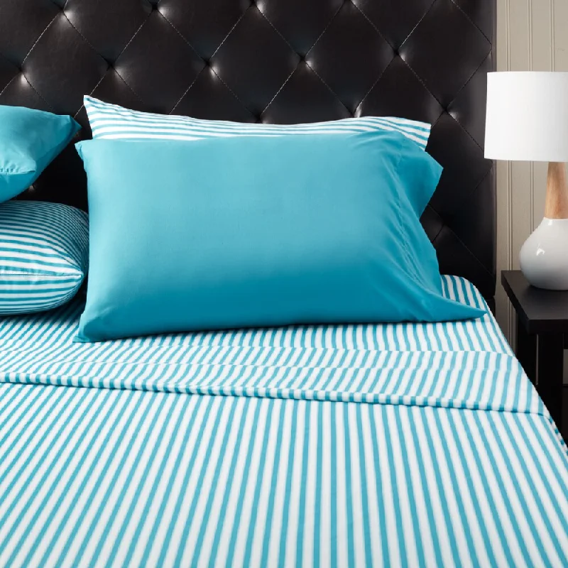 Polyester - Cotton Blend Sheets for Durability and ComfortHome Dynamix Chelsea Loft Collection Stripe Pattern Sheet Set (6 piece set) Polyester - Cotton Blend Sheets for Durability and ComfortHome Dynamix Chelsea Loft Collection Stripe Pattern Sheet Set (6 piece set)
