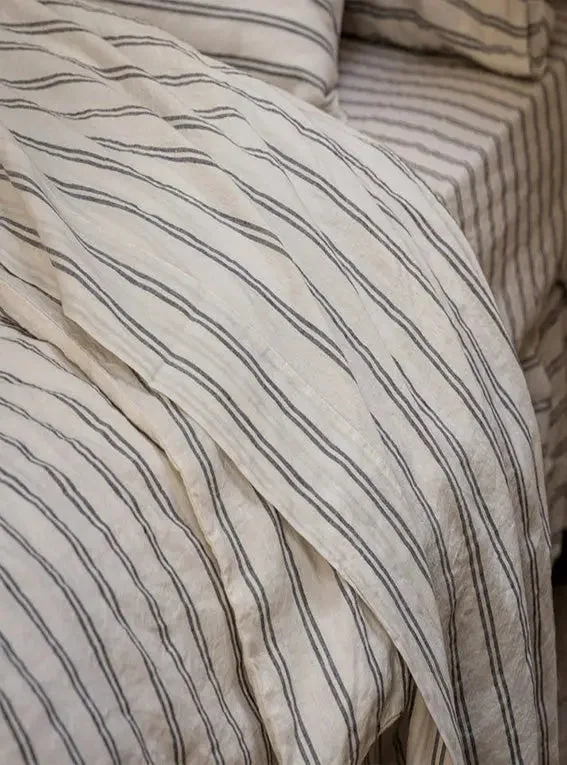 Jersey - Knit Sheets for a Comfortable and Casual BedIvory Kemptown Stripe Linen Blend Flat Sheet Jersey - Knit Sheets for a Comfortable and Casual BedIvory Kemptown Stripe Linen Blend Flat Sheet