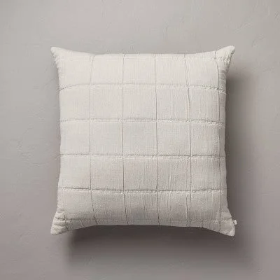 Travel Pillows for Long JourneysNew - 26"x26" Grid Lines Matelassé Euro Bed Pillow Light Gray - Hearth & Hand with Magnolia Travel Pillows for Long JourneysNew - 26"x26" Grid Lines Matelassé Euro Bed Pillow Light Gray - Hearth & Hand with Magnolia