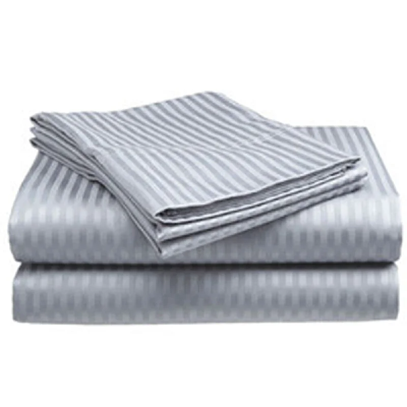 Rayon - Cotton Sheets for a Breathable and Soft Blend400 Thread Count Deluxe Cotton Dobby Stripe King Bed Sheet Silver Rayon - Cotton Sheets for a Breathable and Soft Blend400 Thread Count Deluxe Cotton Dobby Stripe King Bed Sheet Silver