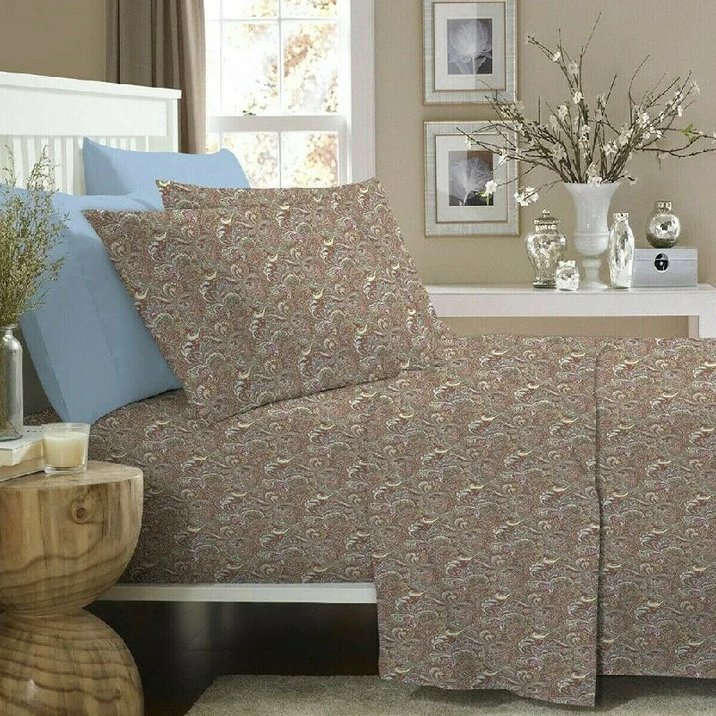 Moisture - Wicking Cotton Sheets for a Dry and Comfortable Sleep1200 Thread Count 6 Piece 100% Cotton Sheet Full Blue Burgundy Paisley Moisture - Wicking Cotton Sheets for a Dry and Comfortable Sleep1200 Thread Count 6 Piece 100% Cotton Sheet Full Blue Burgundy Paisley