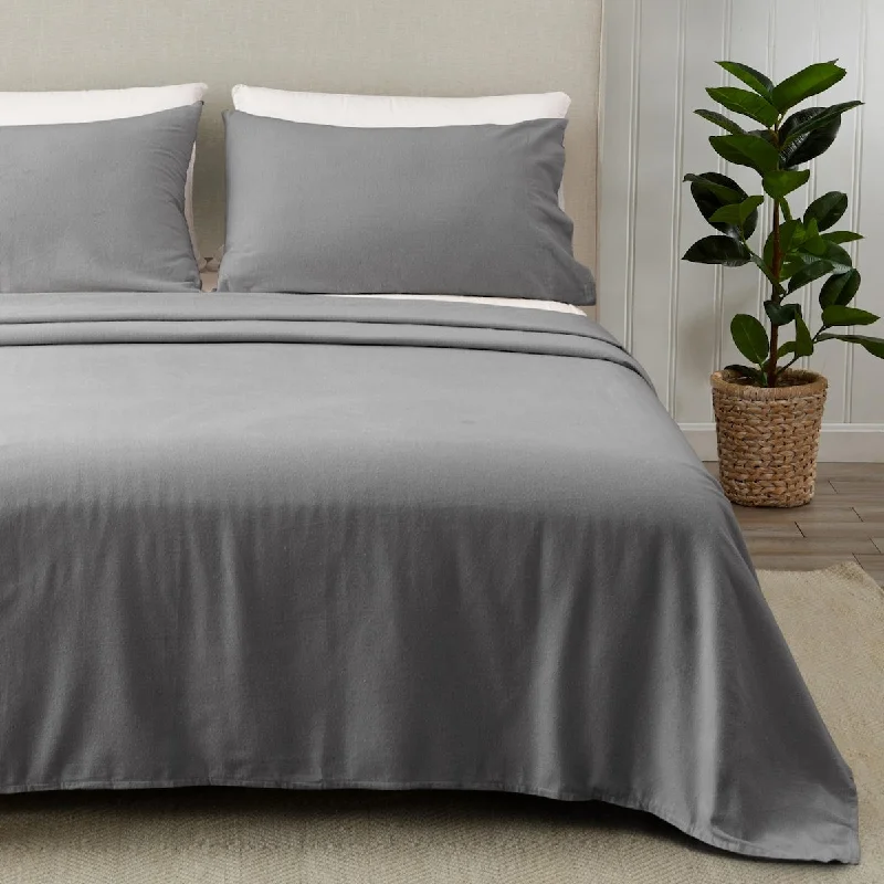 Jersey - Knit Sheets for a Comfortable and Casual Bed4 Piece 100% Turkish Cotton Full Grey Winter Flannel Sheet Set Cotton Printed Bedding Sheets & Pillowcases Double-Brushed Jersey - Knit Sheets for a Comfortable and Casual Bed4 Piece 100% Turkish Cotton Full Grey Winter Flannel Sheet Set Cotton Printed Bedding Sheets & Pillowcases Double-Brushed