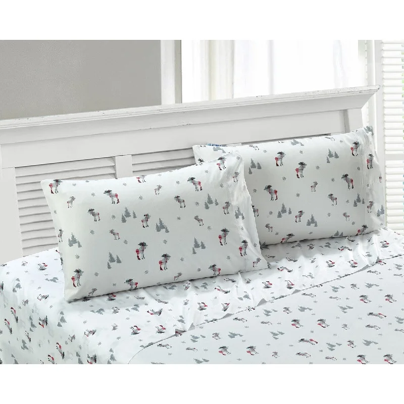 Wrinkle - Free Polyester Sheets for a Low - Maintenance BedRustic Cabin- Angler Grey Sheet Set Wrinkle - Free Polyester Sheets for a Low - Maintenance BedRustic Cabin- Angler Grey Sheet Set
