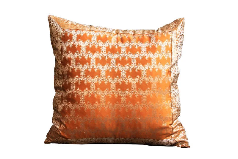 Decorative Pillows for Living Room MakeoverIndian Fabric Gold Fatima Pillow Cover on sale