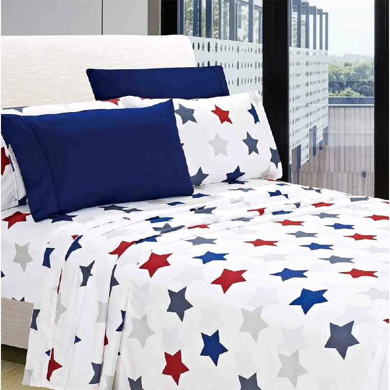 Polyester - Cotton Blend Sheets for Durability and Comfort6-Piece Egyptian Comfort 1800 Series Ultra Twin Union Stars Polyester - Cotton Blend Sheets for Durability and Comfort6-Piece Egyptian Comfort 1800 Series Ultra Twin Union Stars