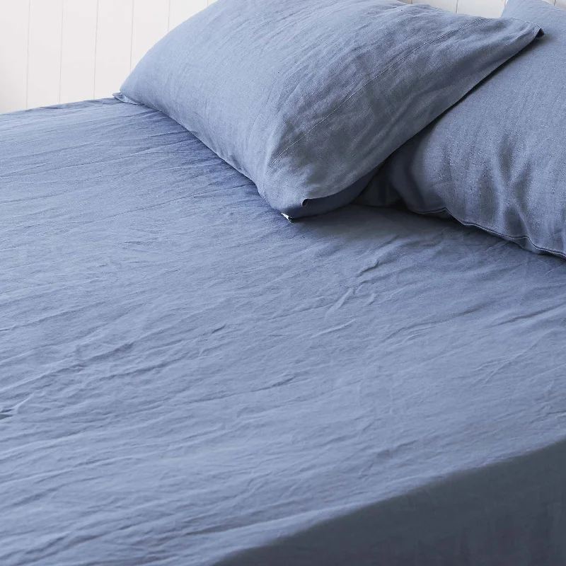 Fitted Sheets with Reinforced Corners for Long - Lasting UseVintage Denim Blue Fitted Sheet Fitted Sheets with Reinforced Corners for Long - Lasting UseVintage Denim Blue Fitted Sheet