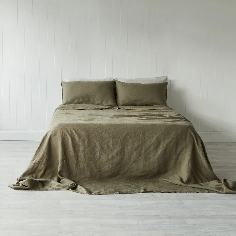 Rayon - Cotton Sheets for a Breathable and Soft BlendArmy Green Flat Sheet