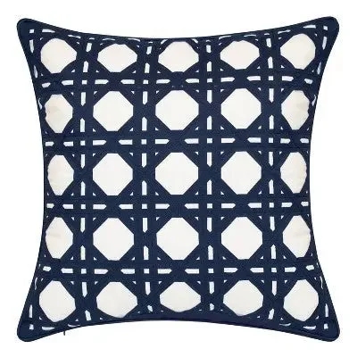Memory Foam Pillows for Neck SupportGeometric Rattan Indoor/Outdoor Throw Pillow Navy - Edie@Home Memory Foam Pillows for Neck SupportGeometric Rattan Indoor/Outdoor Throw Pillow Navy - Edie@Home