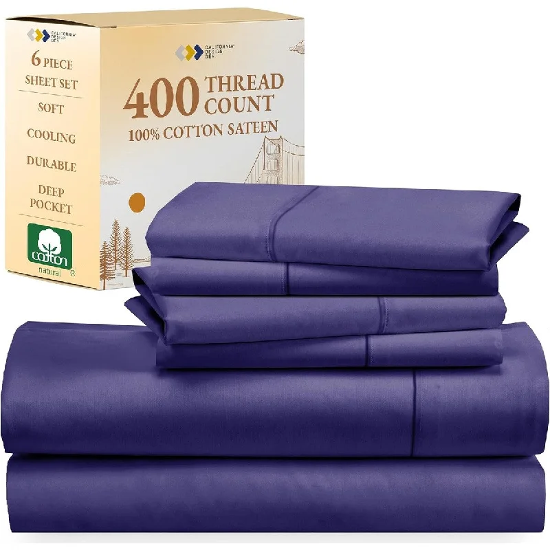 Anti - Pill Microfiber Sheets for a Smooth Appearance6-Pc Sheet Set with 4 Pillowcases,400 Thread Count Cotton Sheets, Deep Pocket Bedsheets Set Anti - Pill Microfiber Sheets for a Smooth Appearance6-Pc Sheet Set with 4 Pillowcases,400 Thread Count Cotton Sheets, Deep Pocket Bedsheets Set