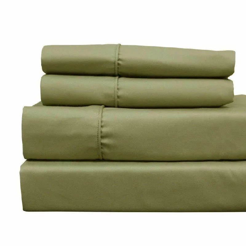 King - Size Sheet Sets with a Decorative Pillow Set400 Thread Count Linens 4-Piece Set 100% Cotton King Bed Sheet Green King - Size Sheet Sets with a Decorative Pillow Set400 Thread Count Linens 4-Piece Set 100% Cotton King Bed Sheet Green