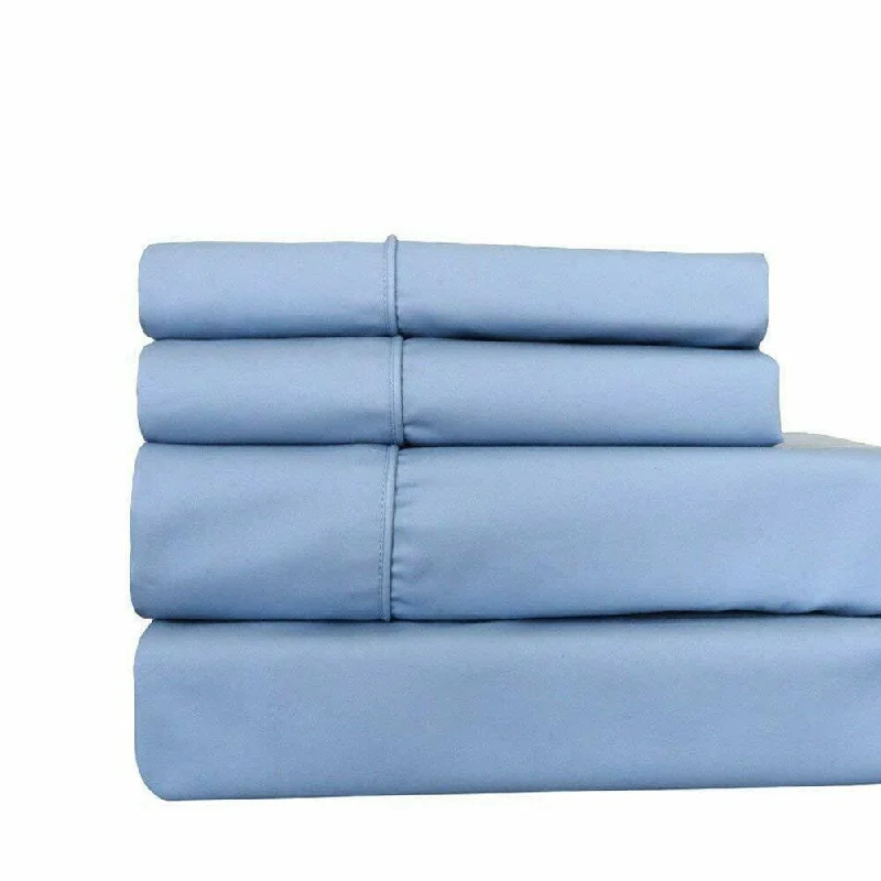 Twin - Size Sheet Sets with a Pillow Protector400 Thread Count Linens 4-Piece Set 100% Cotton King Bed Sheet Blue Twin - Size Sheet Sets with a Pillow Protector400 Thread Count Linens 4-Piece Set 100% Cotton King Bed Sheet Blue
