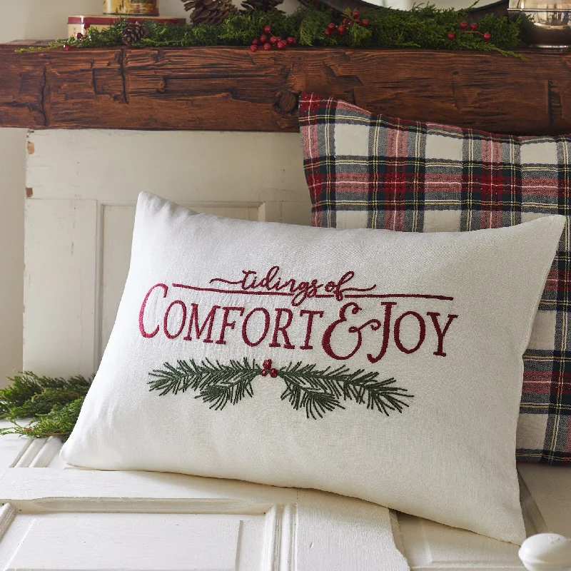 Travel Pillows for Long JourneysComfort and Joy Embroidered Linen Pillow