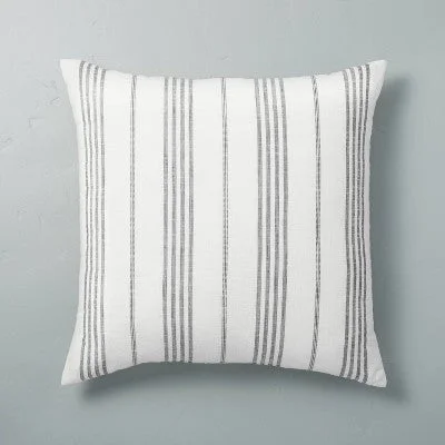 Velvet Pillows for a Touch of EleganceOpen Box - 24" x 24" Vertical Stripe Oversized Throw Pillow Sour Cream/Gray Velvet Pillows for a Touch of EleganceOpen Box - 24" x 24" Vertical Stripe Oversized Throw Pillow Sour Cream/Gray