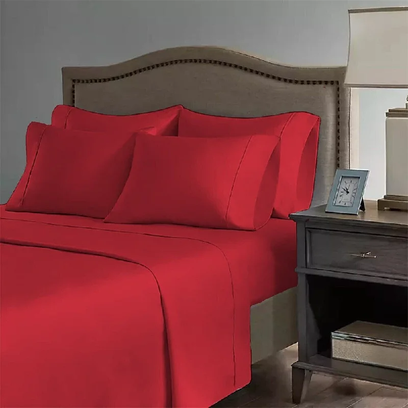 Hypoallergenic Silk Sheets for Sensitive Sleepers2200 Count 6 Pc Premium Bamboo Deep Pocket King Sheet Red Hypoallergenic Silk Sheets for Sensitive Sleepers2200 Count 6 Pc Premium Bamboo Deep Pocket King Sheet Red