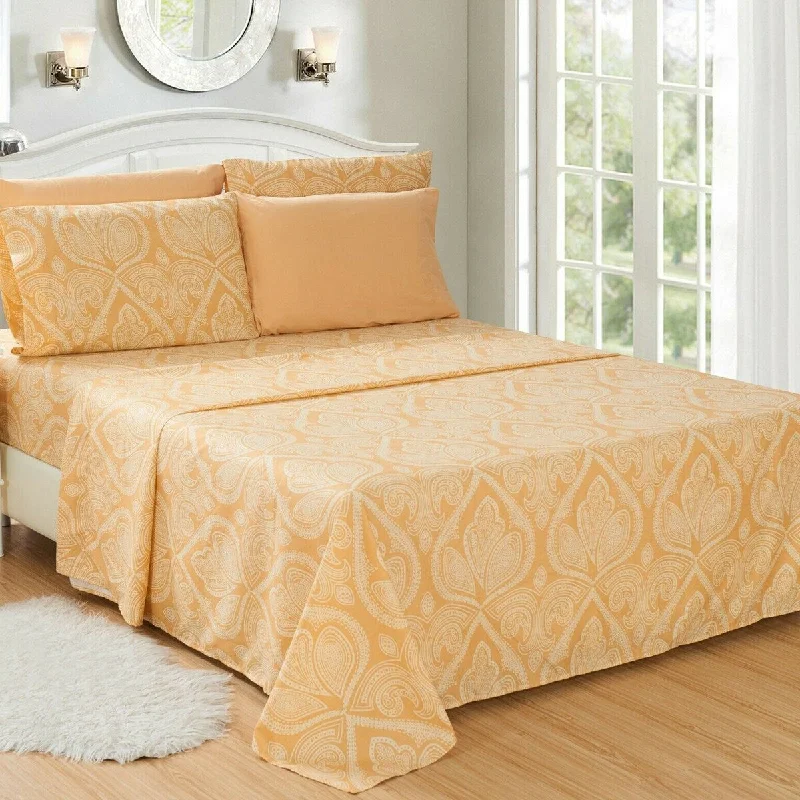 Jersey - Knit Sheets for a Comfortable and Casual Bed6 Piece 1800 Series Egyptian Paisley Sheet Set King Taupe Jersey - Knit Sheets for a Comfortable and Casual Bed6 Piece 1800 Series Egyptian Paisley Sheet Set King Taupe