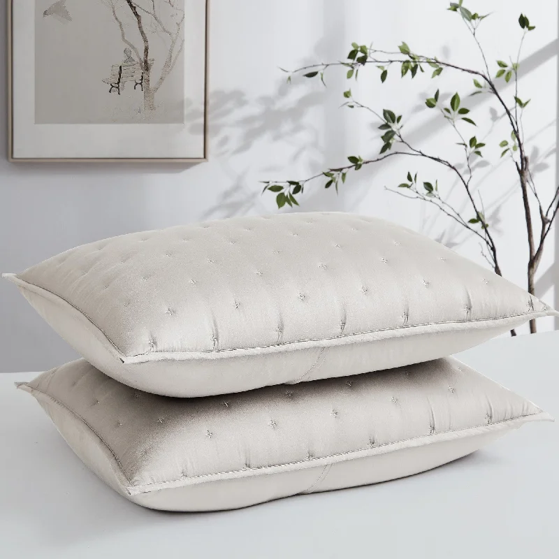 Silk Pillows for Smooth Skin and HairLuxurious Bamboo Quilted Sham Sets