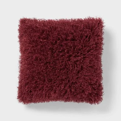 Plush Pillows for a Cozy BedNew - Threshold Luxe Faux Mongolian Fur Euro Pillow 24x24 OEKO-TEX, Berry Purple Plush Pillows for a Cozy BedNew - Threshold Luxe Faux Mongolian Fur Euro Pillow 24x24 OEKO-TEX, Berry Purple