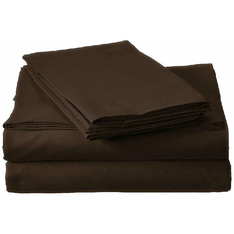 Fitted Sheets with Reinforced Corners for Long - Lasting Use400 Thread Count Linens 4-Piece Set 100% Cotton Queen Bed Sheet Brown Fitted Sheets with Reinforced Corners for Long - Lasting Use400 Thread Count Linens 4-Piece Set 100% Cotton Queen Bed Sheet Brown