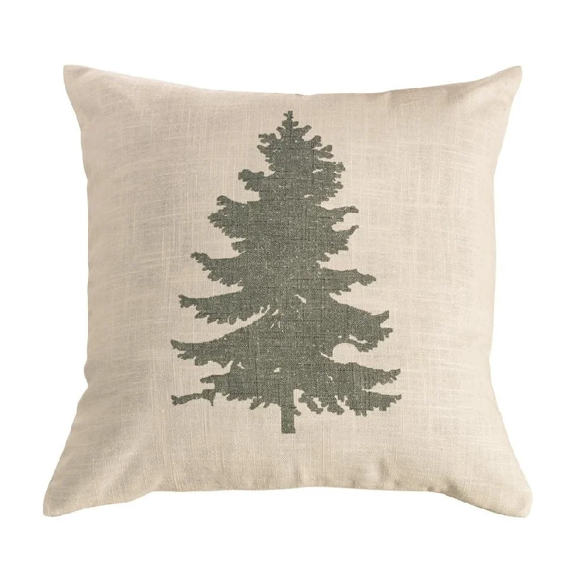 Feather Pillows for a Luxurious SleepGreen Pine Tree on Linen Pillow