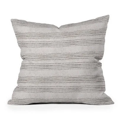 Feather Pillows for a Luxurious SleepOpen Box - 26" x 26" Holli Zollinger Linen Stripe Rustic Outdoor Throw Pillow Black/White - Deny Designs Feather Pillows for a Luxurious SleepOpen Box - 26" x 26" Holli Zollinger Linen Stripe Rustic Outdoor Throw Pillow Black/White - Deny Designs