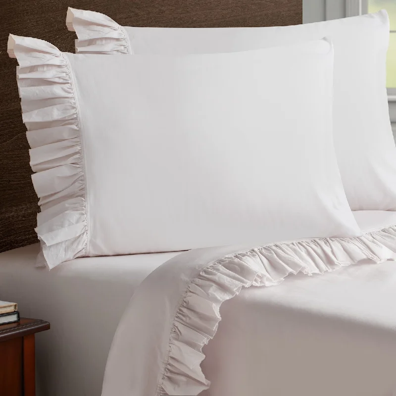 Hypoallergenic Silk Sheets for Sensitive SleepersSoft Wash Vintage Ruffles 2PC Pillowcase Set - KING Hypoallergenic Silk Sheets for Sensitive SleepersSoft Wash Vintage Ruffles 2PC Pillowcase Set - KING