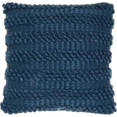 Cotton Pillows for Natural Comfort20"x20" Oversize Woven Striped Life Styles Square Throw Pillow Navy - Mina Victory Cotton Pillows for Natural Comfort20"x20" Oversize Woven Striped Life Styles Square Throw Pillow Navy - Mina Victory