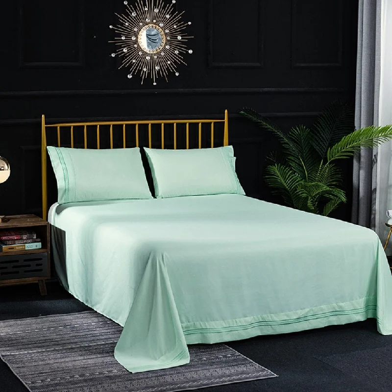Wrinkle - Free Polyester Sheets for a Low - Maintenance BedBedding 4 Piece Bed Sheet Set Solid Color Comforter Set Made Of Polyester - Clear Wrinkle - Free Polyester Sheets for a Low - Maintenance BedBedding 4 Piece Bed Sheet Set Solid Color Comforter Set Made Of Polyester - Clear