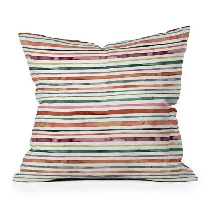 Decorative Pillows for Living Room Makeover20" x 20" Ninola Design Moroccan Tropic Stripes Outdoor Throw Pillow Green/Pink - Deny Designs Decorative Pillows for Living Room Makeover20" x 20" Ninola Design Moroccan Tropic Stripes Outdoor Throw Pillow Green/Pink - Deny Designs