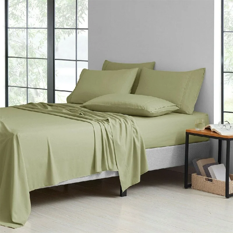 Wrinkle - Free Polyester Sheets for a Low - Maintenance Bed6 Piece Set 1800 Series Bamboo Soft Deep Pocket Full Sage Wrinkle - Free Polyester Sheets for a Low - Maintenance Bed6 Piece Set 1800 Series Bamboo Soft Deep Pocket Full Sage