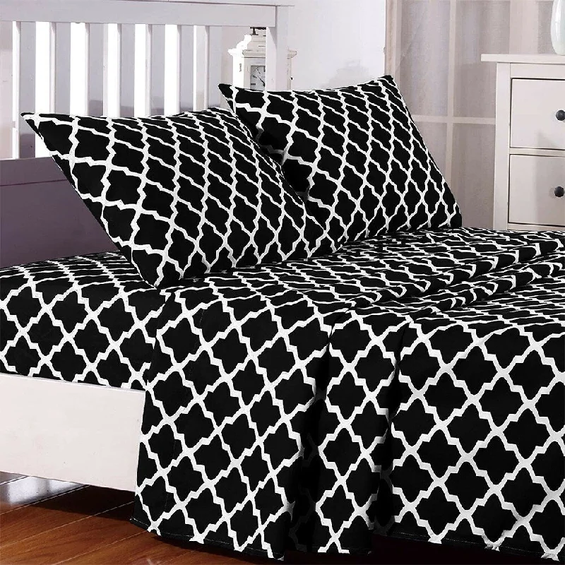 Flat Sheets with a High - Quality Finish for a Luxurious LookEgyptian Comfort Bed Sheet Set 1800 Count 4 Piece Twin XL Black White Flat Sheets with a High - Quality Finish for a Luxurious LookEgyptian Comfort Bed Sheet Set 1800 Count 4 Piece Twin XL Black White