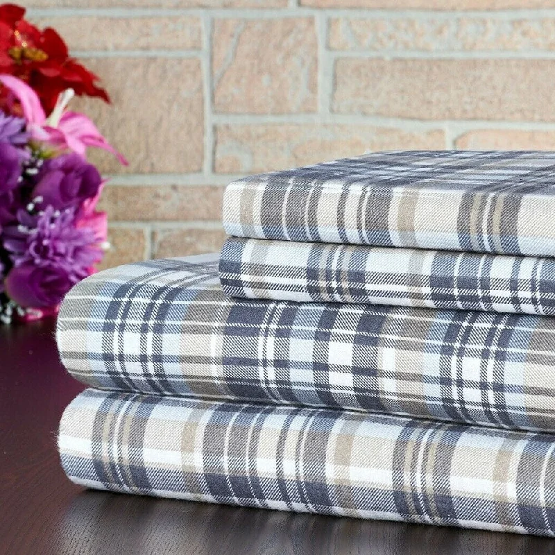 Polyester - Cotton Blend Sheets for Durability and Comfort100% Cotton Printed Flannel Soft Deep Pocket Twin Grey Plaid Polyester - Cotton Blend Sheets for Durability and Comfort100% Cotton Printed Flannel Soft Deep Pocket Twin Grey Plaid