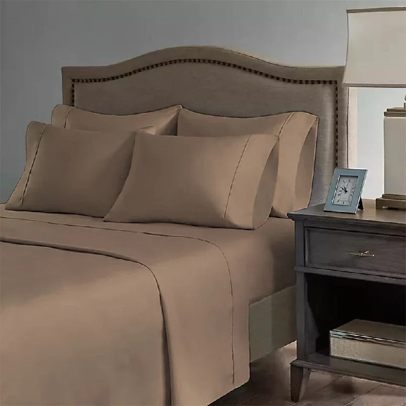 Jersey - Knit Sheets for a Comfortable and Casual Bed2200 Count 6 Pc Premium Bamboo Deep Pocket Twin Sheet Taupe Jersey - Knit Sheets for a Comfortable and Casual Bed2200 Count 6 Pc Premium Bamboo Deep Pocket Twin Sheet Taupe