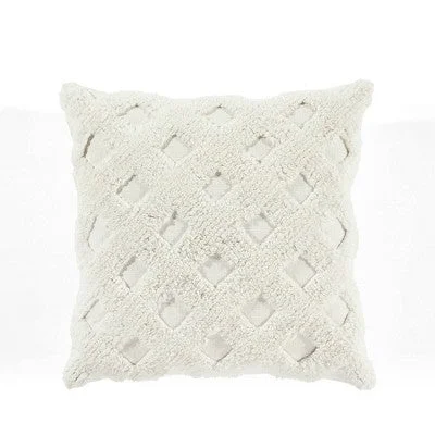 Cotton Pillows for Natural ComfortNew - 20"x20" Oversize Tufted Diagonal Family-Friendly Square Throw Pillow Cover White - Lush Décor Cotton Pillows for Natural ComfortNew - 20"x20" Oversize Tufted Diagonal Family-Friendly Square Throw Pillow Cover White - Lush Décor