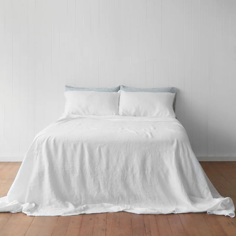 Quilted Cotton Sheets for a Warm and Inviting BedMilkcloud White Flat Sheet