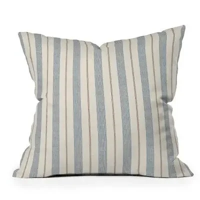 Decorative Pillows for Living Room Makeover18" x 18" Little Arrow Design Co. Ivy Stripes Outdoor Throw Pillow Cream/Blue - Decorative Pillows for Living Room Makeover18" x 18" Little Arrow Design Co. Ivy Stripes Outdoor Throw Pillow Cream/Blue -
