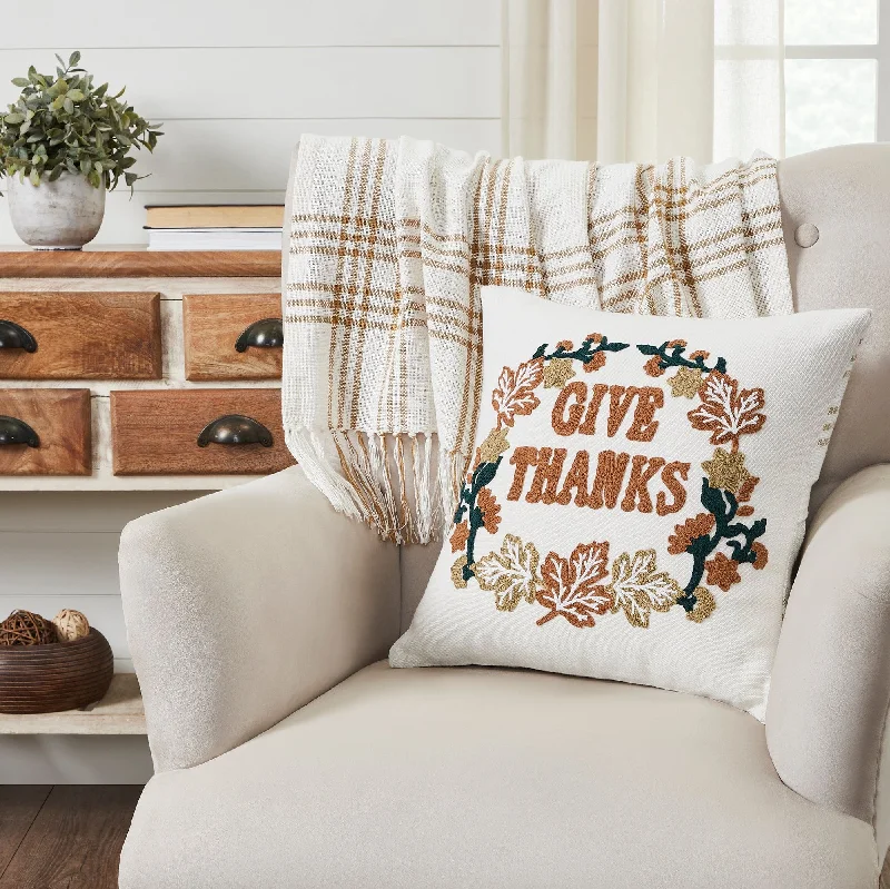 Memory Foam Pillows for Neck SupportGive Thanks Embroidered Pillow