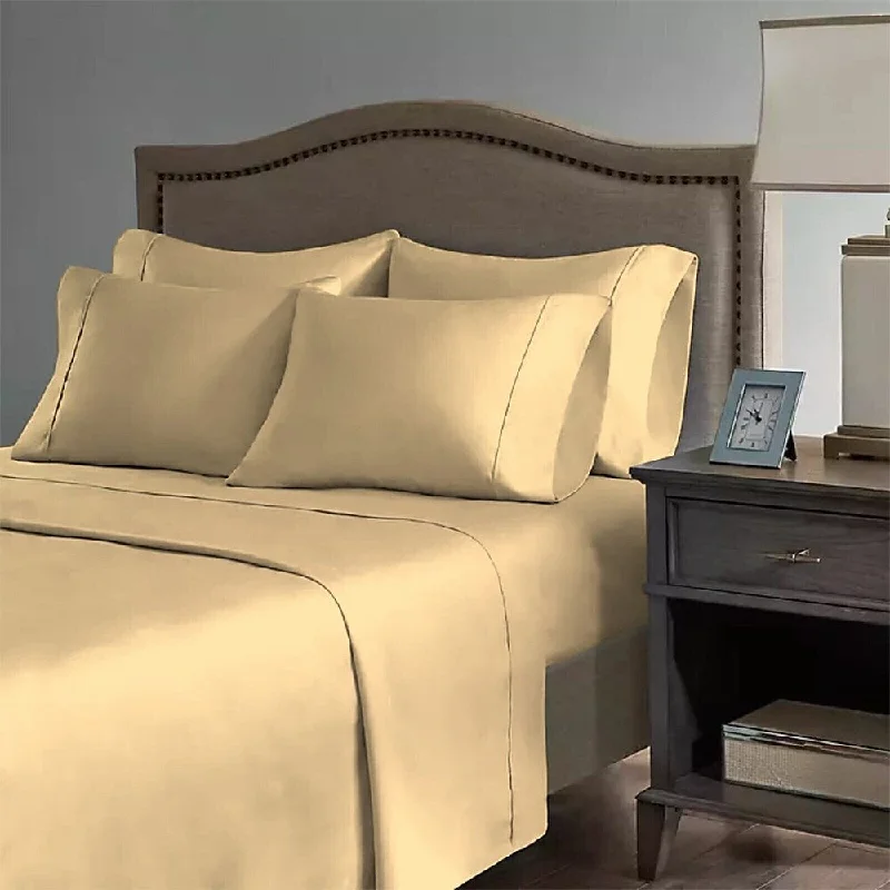 Moisture - Wicking Cotton Sheets for a Dry and Comfortable Sleep2200 Count 6 Pc Premium Bamboo Deep Pocket Queen Sheet Butter Moisture - Wicking Cotton Sheets for a Dry and Comfortable Sleep2200 Count 6 Pc Premium Bamboo Deep Pocket Queen Sheet Butter