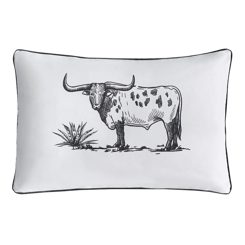 Hypoallergenic Pillows for Allergy SufferersRanch Life Steer Indoor/ Outdoor Pillow- Black and White