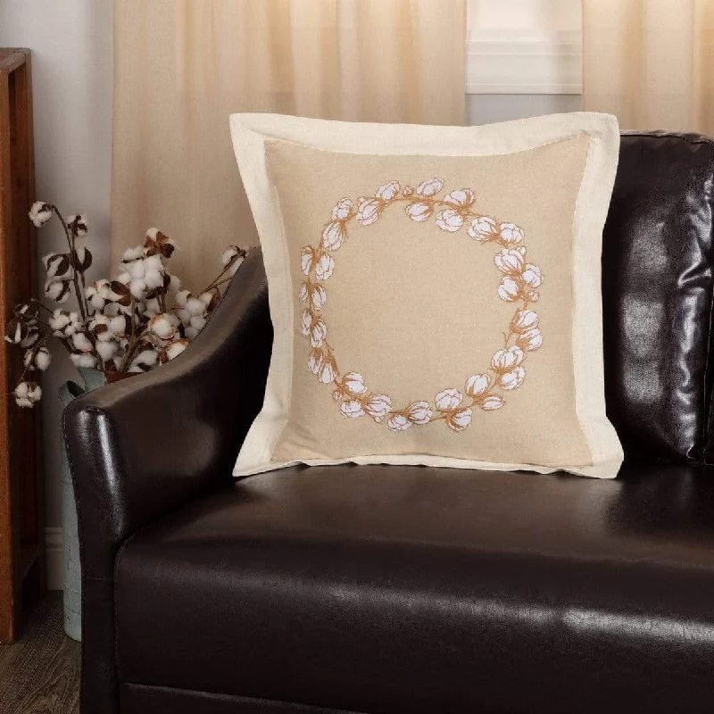 Round Pillows for Boho-Style InteriorsAshmont Cotton Wreath Pillow