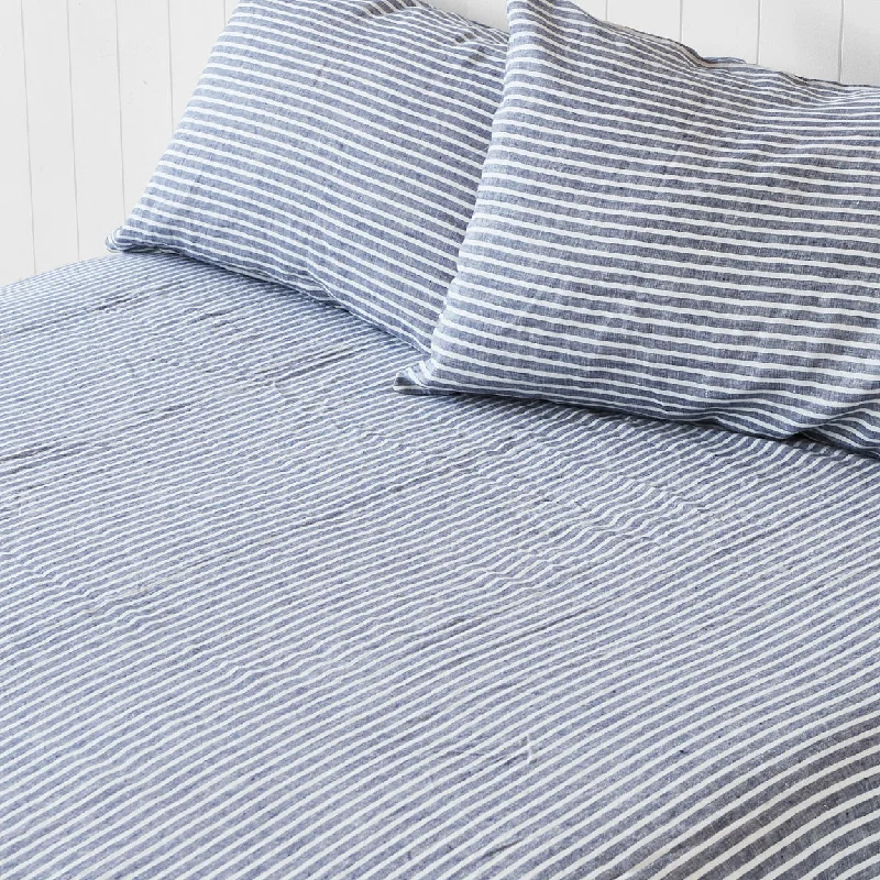 Rayon - Cotton Sheets for a Breathable and Soft BlendOcean Stripe Fitted Sheet