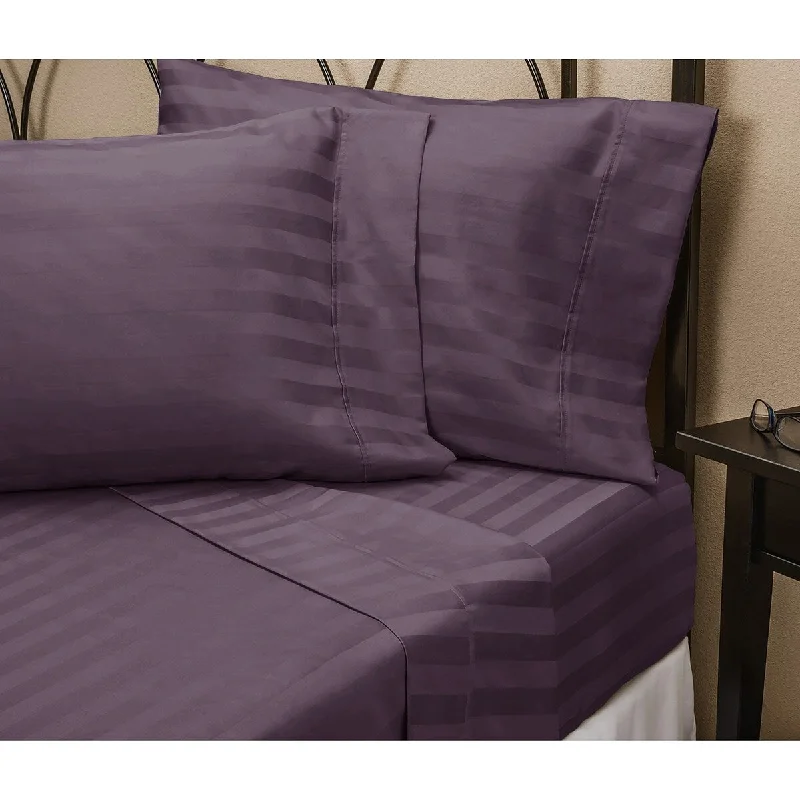 Flat Sheets with a High - Quality Finish for a Luxurious LookPortland Place - 300 TC Purple Queen 100% C. Cotton Sateen Sheet Sets Flat Sheets with a High - Quality Finish for a Luxurious LookPortland Place - 300 TC Purple Queen 100% C. Cotton Sateen Sheet Sets