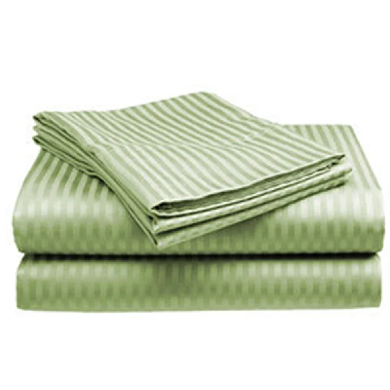 Linen - Cotton Blend Sheets for a Natural and Versatile Option400 Thread Count Deluxe Cotton Dobby Stripe Queen Bed Sheet Sage Linen - Cotton Blend Sheets for a Natural and Versatile Option400 Thread Count Deluxe Cotton Dobby Stripe Queen Bed Sheet Sage