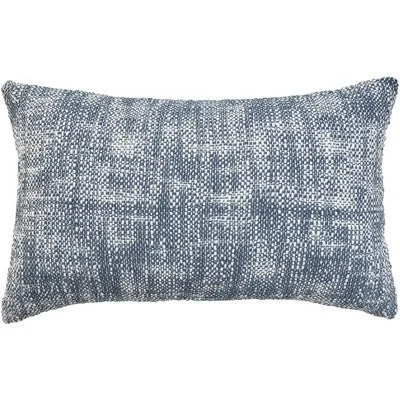 Down Alternative Pillows for Ethical ChoicesNew - Mina Victory Woven Basketweave Indoor Outdoor Throw Pillow 12" x 21" Navy Down Alternative Pillows for Ethical ChoicesNew - Mina Victory Woven Basketweave Indoor Outdoor Throw Pillow 12" x 21" Navy