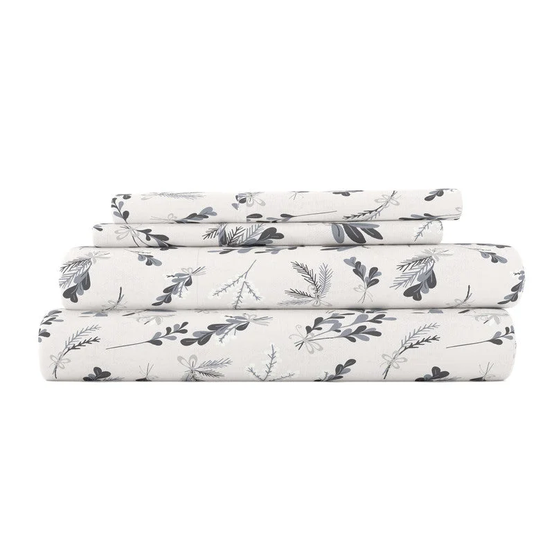 Organic Flannel Sheets for a Natural and Warm SleepBotanical Light Gray 100% Cotton Flannel Super Soft Sheet Set Organic Flannel Sheets for a Natural and Warm SleepBotanical Light Gray 100% Cotton Flannel Super Soft Sheet Set