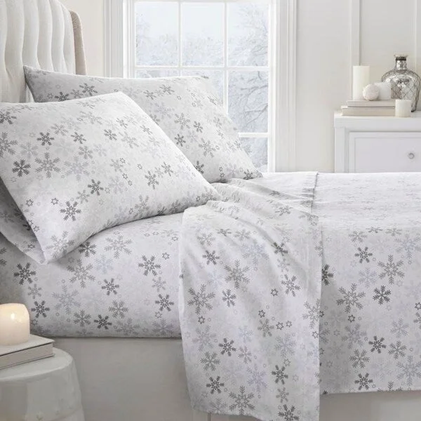 Linen - Cotton Blend Sheets for a Natural and Versatile OptionSoft Essentials Premium Snow Pattern 4 Piece Flannel Bed Sheet Set Linen - Cotton Blend Sheets for a Natural and Versatile OptionSoft Essentials Premium Snow Pattern 4 Piece Flannel Bed Sheet Set
